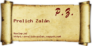 Prelich Zalán névjegykártya